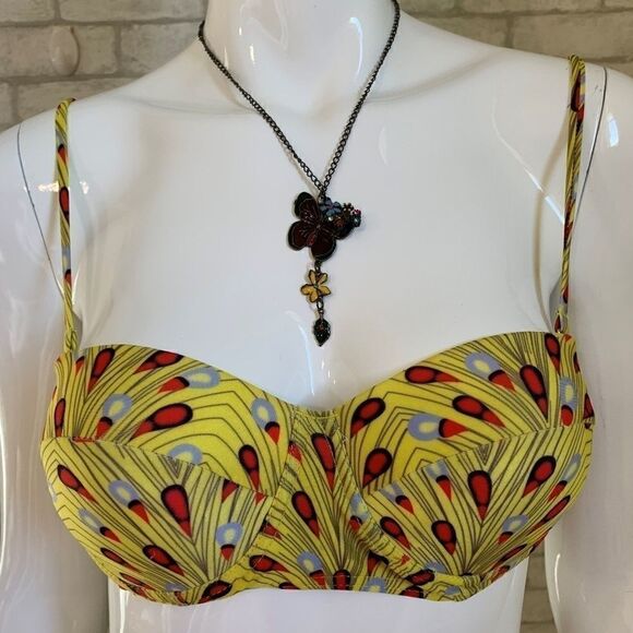 Colorful trending yellow bikini top - XS - Picture 2 of 6